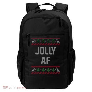 Funny Jolly AF Ugly Christmas Sweater Style Backpack