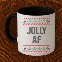 Funny Jolly AF Ugly Christmas Sweater Style Coffee Mug thumb 2