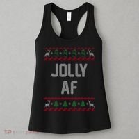 Funny Jolly AF Ugly Christmas Sweater Style Women's Tank Top thumb 3