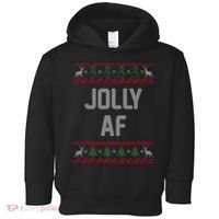 Funny Jolly AF Ugly Christmas Sweater Style Toddler Hoodie thumb 0