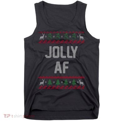 Funny Jolly AF Ugly Christmas Sweater Style Tank Top