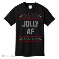 Funny Jolly AF Ugly Christmas Sweater Style Kids T-Shirt thumb 0