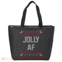 Funny Jolly AF Ugly Christmas Sweater Style Tote Bag thumb 0