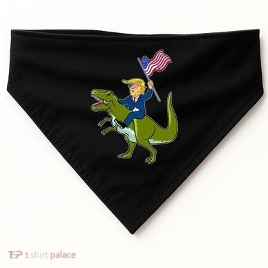 Funny July 4th Donald Trump T-Rex USA-Made Doggie Bandana