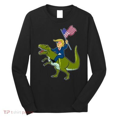 Funny July 4th Donald Trump T-Rex Long Sleeve Shirt