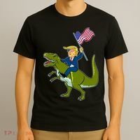 Funny July 4th Donald Trump T-Rex T-Shirt thumb 3