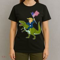 Funny July 4th Donald Trump T-Rex T-Shirt thumb 4