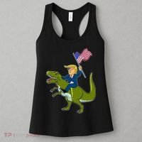Funny July 4th Donald Trump T-Rex Women's Tank Top thumb 3