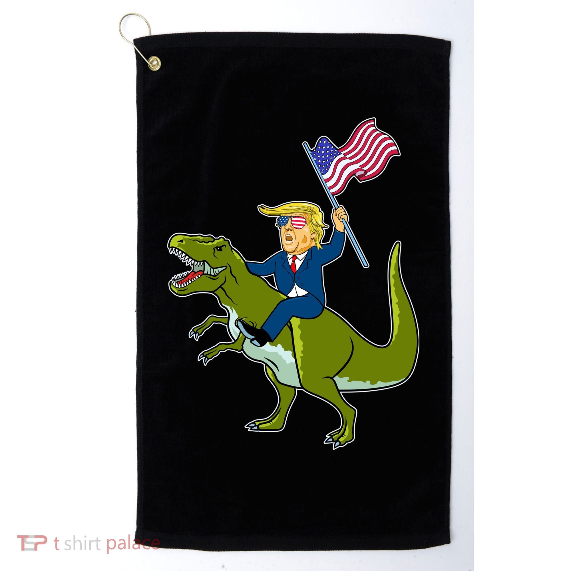 Funny July 4th Donald Trump T-Rex Golf Towel