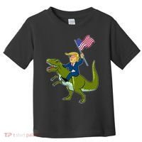 Funny July 4th Donald Trump T-Rex Toddler T-Shirt thumb 0