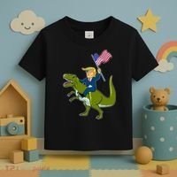 Funny July 4th Donald Trump T-Rex Toddler T-Shirt thumb 3