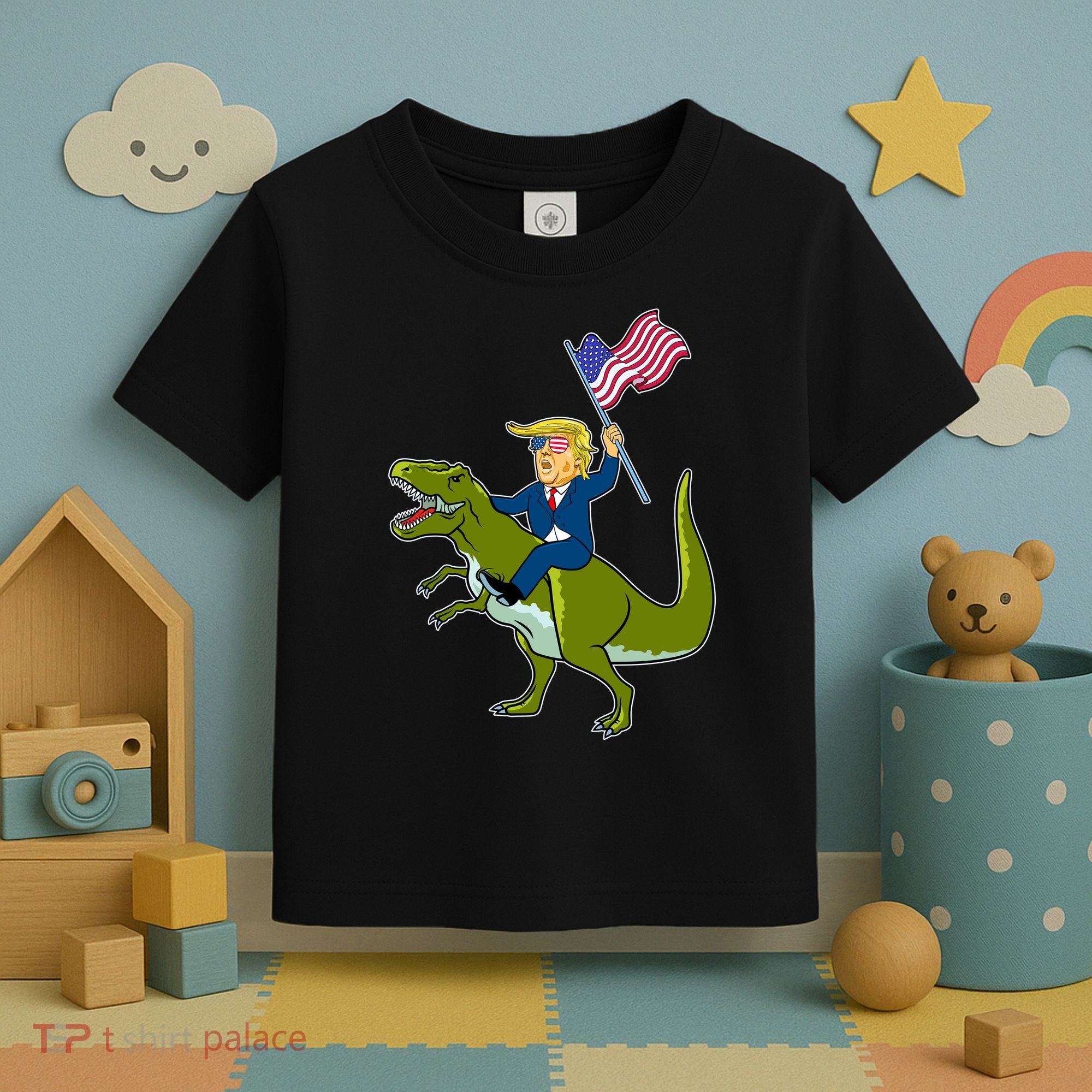 Funny July 4th Donald Trump T-Rex Toddler T-Shirt