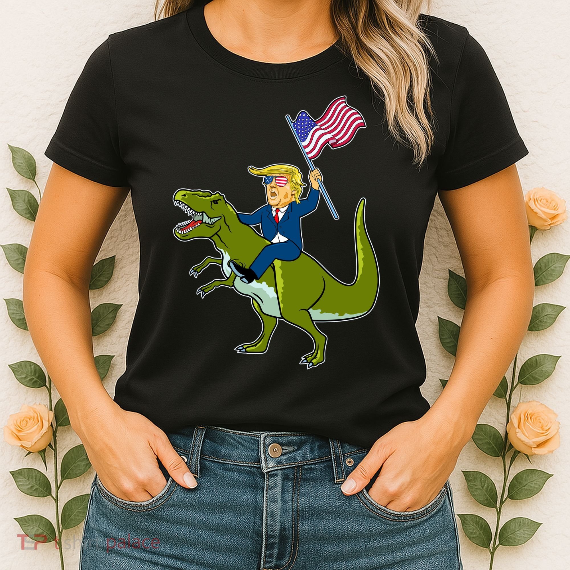 Funny July 4th Donald Trump T-Rex Women's T-Shirt