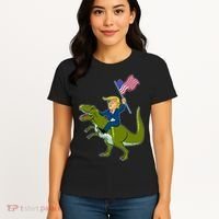 Funny July 4th Donald Trump T-Rex Women's T-Shirt thumb 4