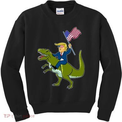 Funny July 4th Donald Trump T-Rex Kids Sweatshirt