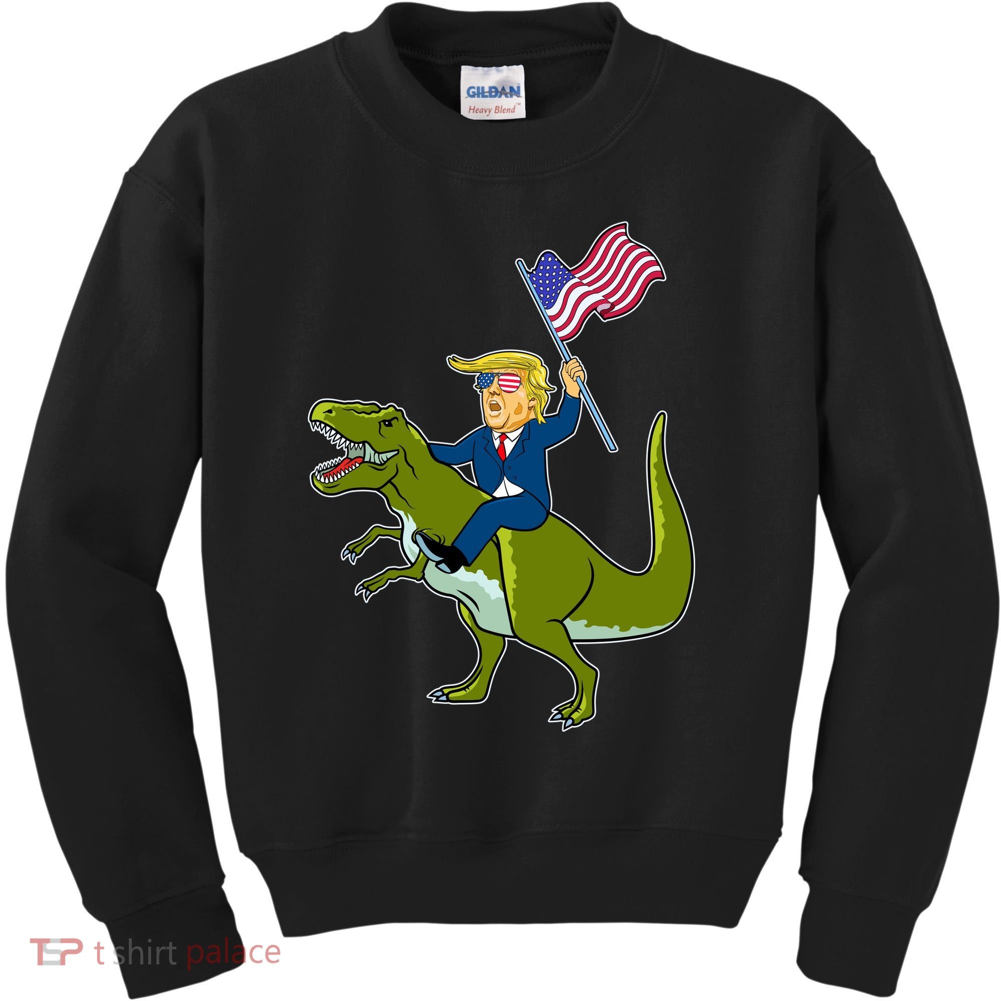 Funny July 4th Donald Trump T-Rex Kids Sweatshirt
