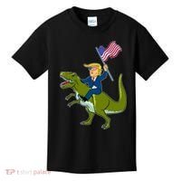 Funny July 4th Donald Trump T-Rex Kids T-Shirt thumb 0