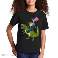 Funny July 4th Donald Trump T-Rex Kids T-Shirt thumb 2