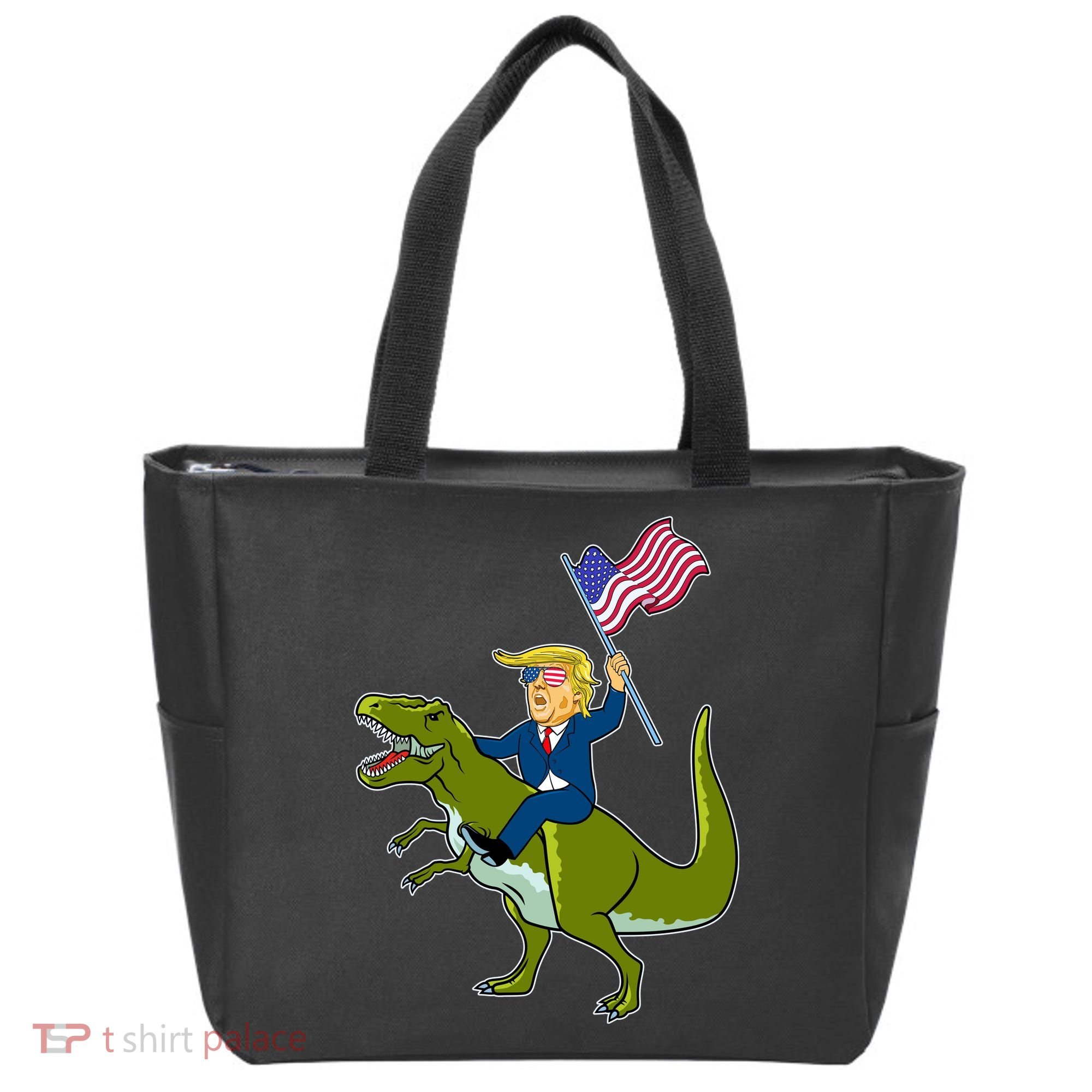 Funny July 4th Donald Trump T-Rex Tote Bag
