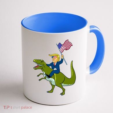 Funny July 4th Donald Trump T-Rex Coffee Mug back