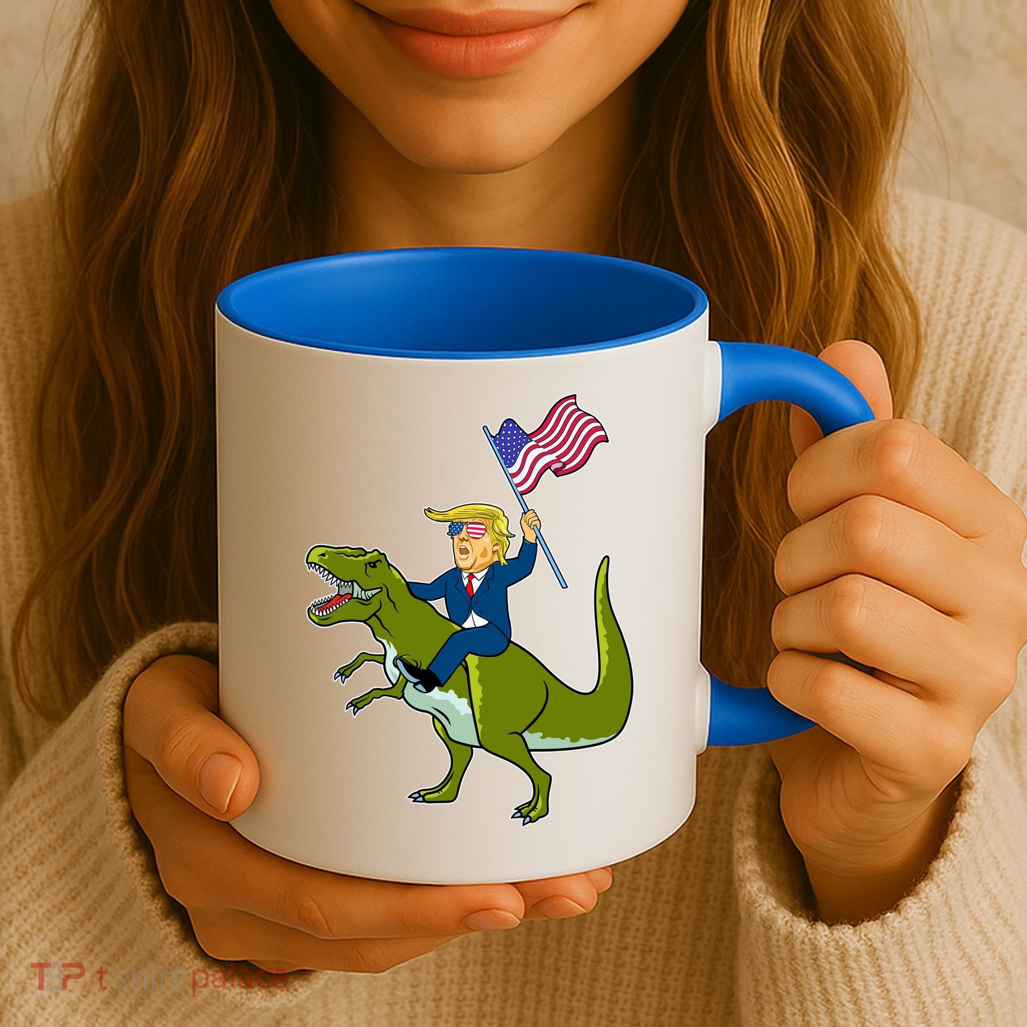Funny July 4th Donald Trump T-Rex Coffee Mug
