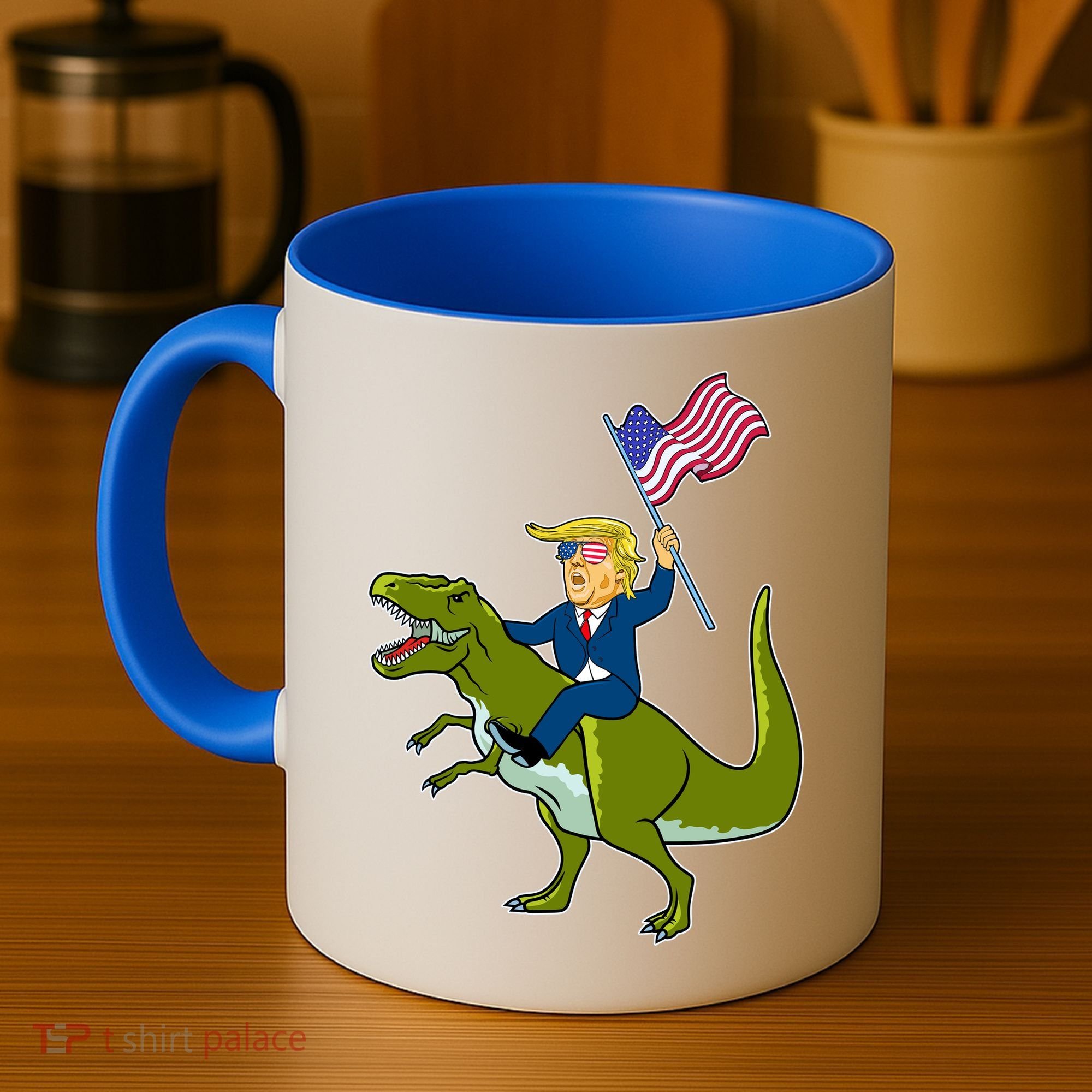 Funny July 4th Donald Trump T-Rex Coffee Mug