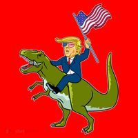 Funny July 4th Donald Trump T-Rex Santa Hat thumb 1