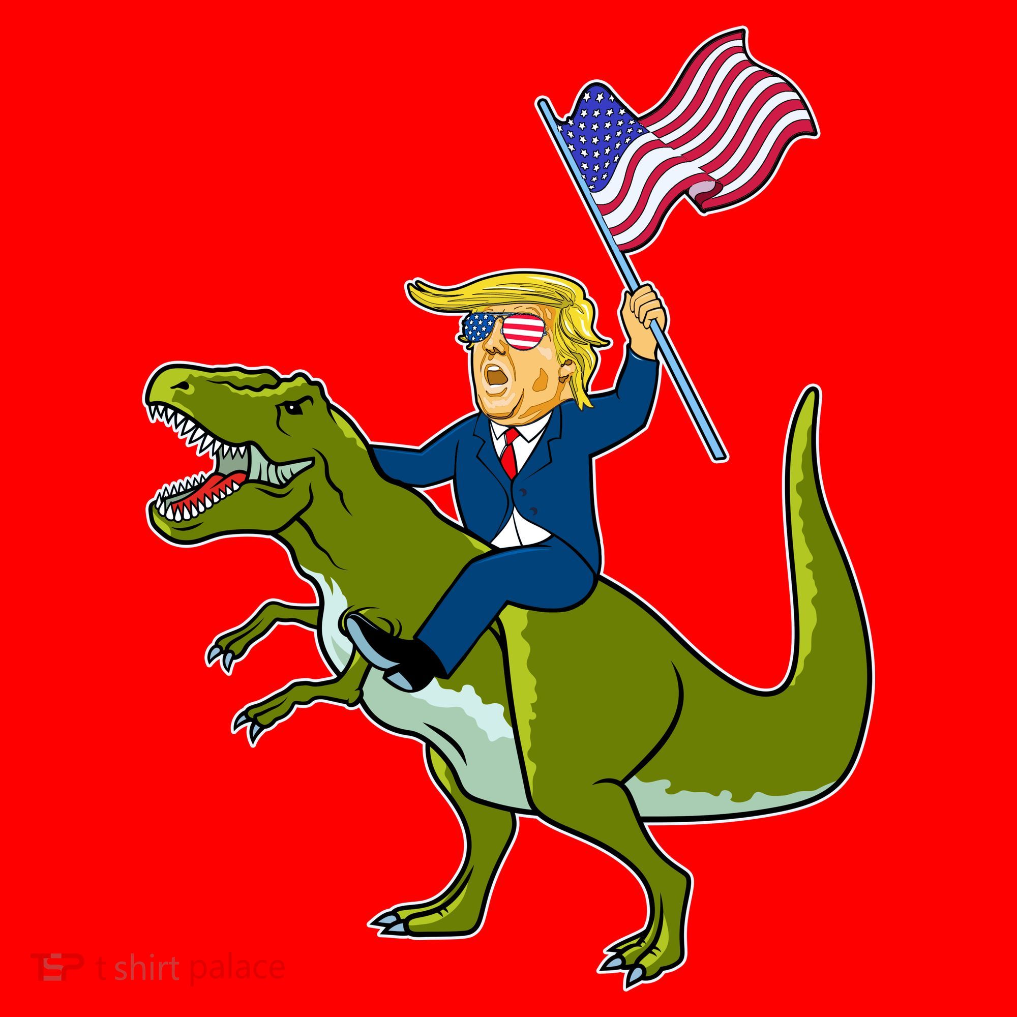 Funny July 4th Donald Trump T-Rex Santa Hat