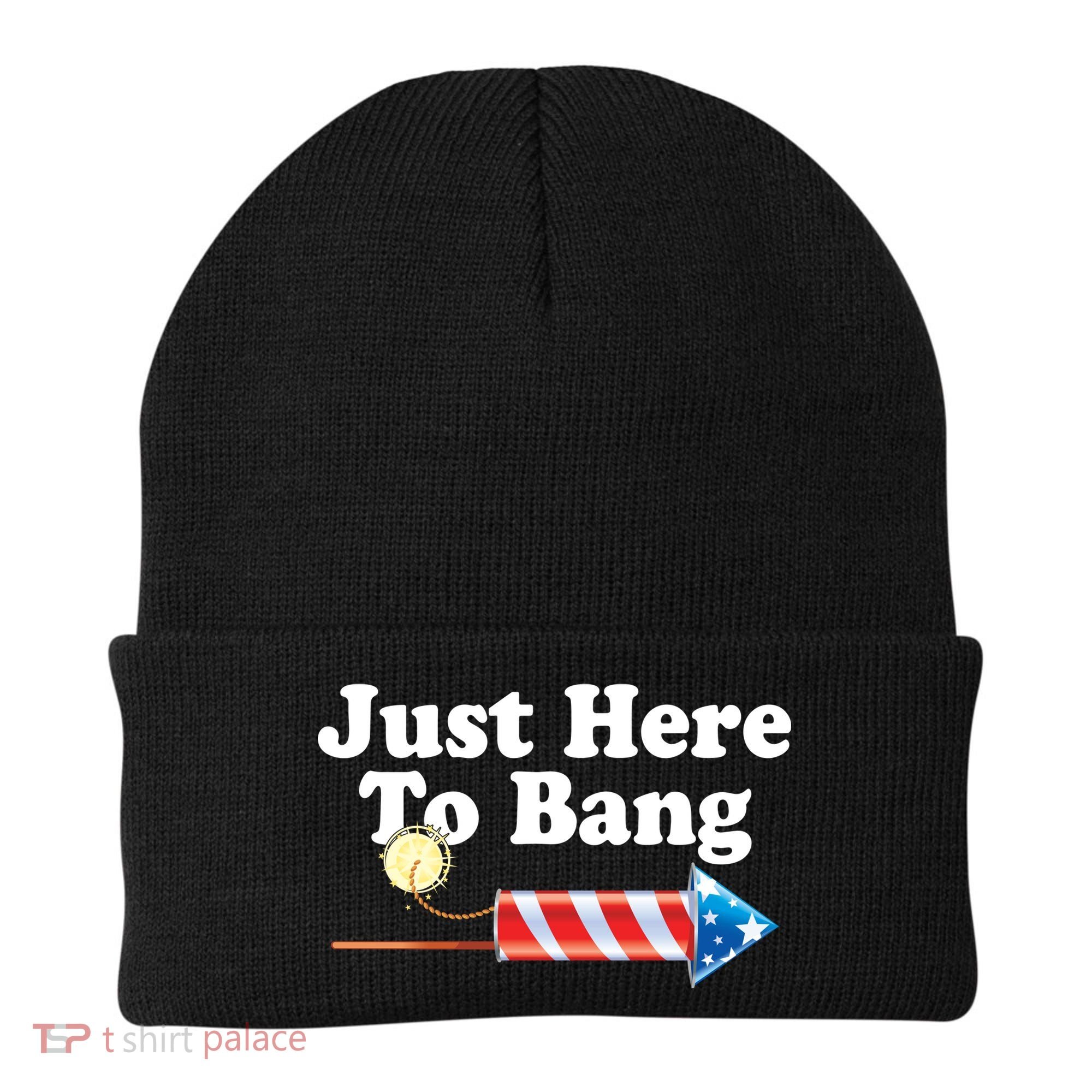 Funny July 4th Just Here To Bang Beanie
