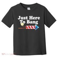 Funny July 4th Just Here To Bang Toddler T-Shirt thumb 0