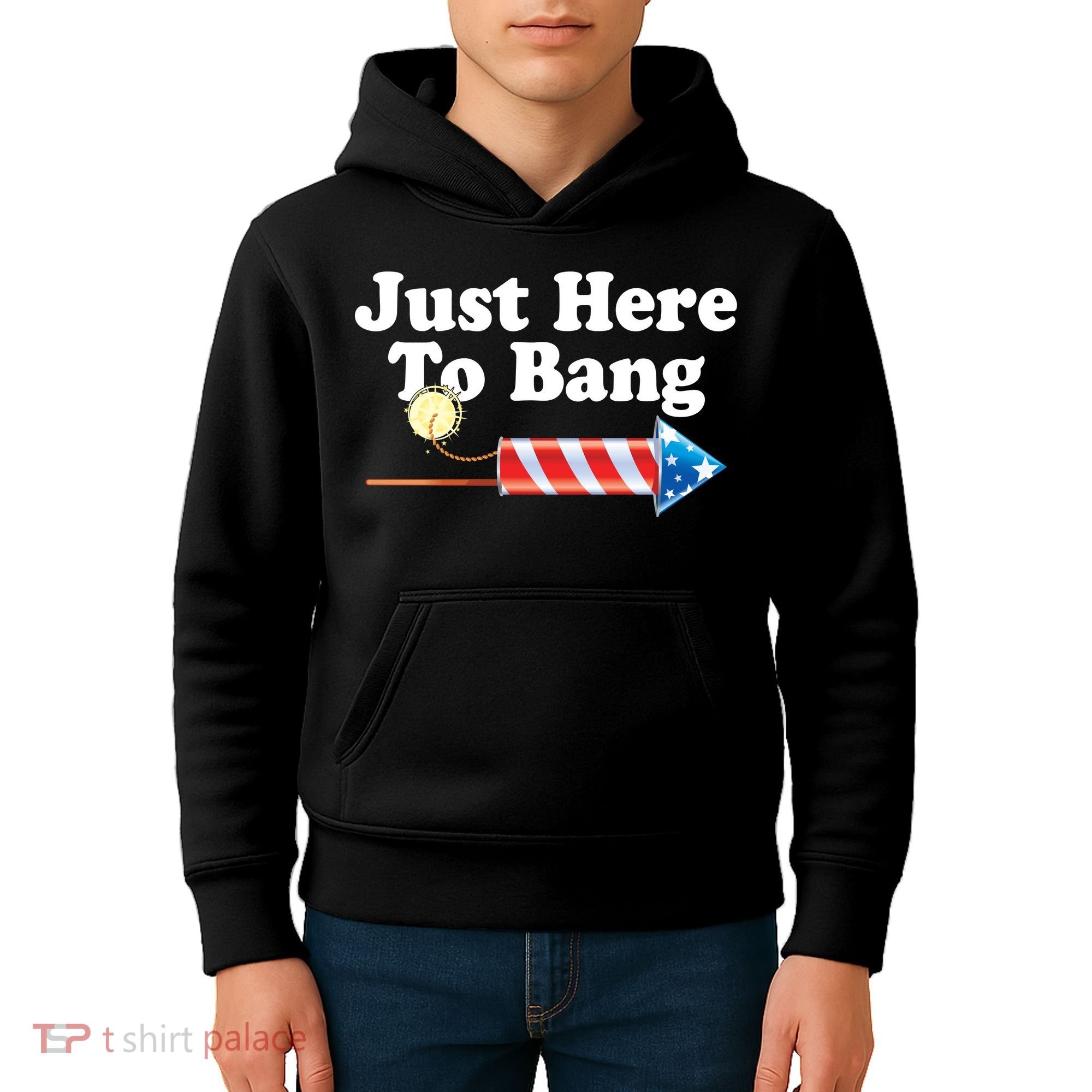 Funny July 4th Just Here To Bang Kids Hoodie