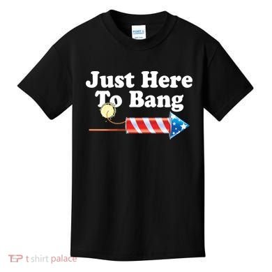 Funny July 4th Just Here To Bang Kids T-Shirt