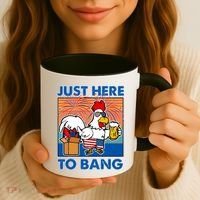 Funny Just Here To Bang Fireworks Beer Chicken Coffee Mug thumb 3