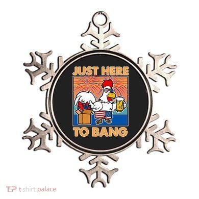 Funny Just Here To Bang Fireworks Beer Chicken Ornament