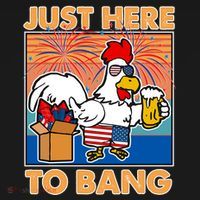 Funny Just Here To Bang Fireworks Beer Chicken Ornament thumb 1