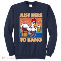 Funny Just Here To Bang Fireworks Beer Chicken Sweatshirt thumb 0