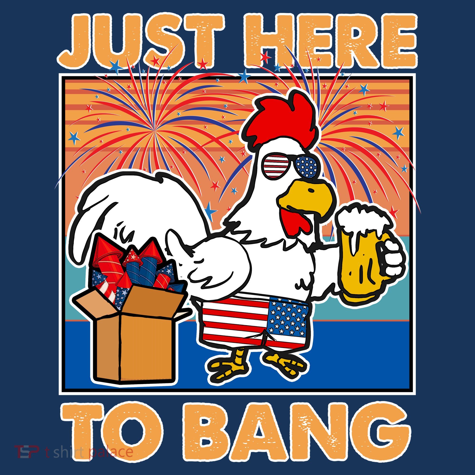Funny Just Here To Bang Fireworks Beer Chicken Mousepad
