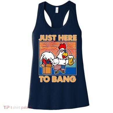 Funny Just Here To Bang Fireworks Beer Chicken Women's Tank Top