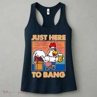 Funny Just Here To Bang Fireworks Beer Chicken Women's Tank Top thumb 3