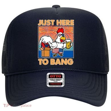 Funny Just Here To Bang Fireworks Beer Chicken Hat