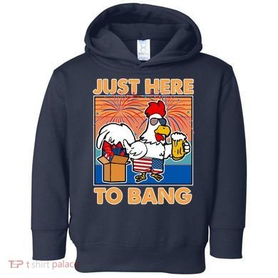 Funny Just Here To Bang Fireworks Beer Chicken Toddler Hoodie