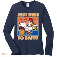 Funny Just Here To Bang Fireworks Beer Chicken Women's Long Sleeve Shirt thumb 0