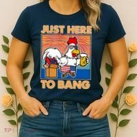 Funny Just Here To Bang Fireworks Beer Chicken Women's T-Shirt thumb 2