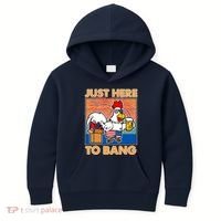 Funny Just Here To Bang Fireworks Beer Chicken Kids Hoodie thumb 0