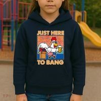 Funny Just Here To Bang Fireworks Beer Chicken Kids Hoodie thumb 3