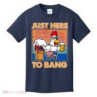 Funny Just Here To Bang Fireworks Beer Chicken Kids T-Shirt thumb 0