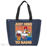 Funny Just Here To Bang Fireworks Beer Chicken Tote Bag thumb 0