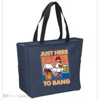 Funny Just Here To Bang Fireworks Beer Chicken Tote Bag thumb 2