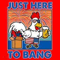 Funny Just Here To Bang Fireworks Beer Chicken Santa Hat thumb 1