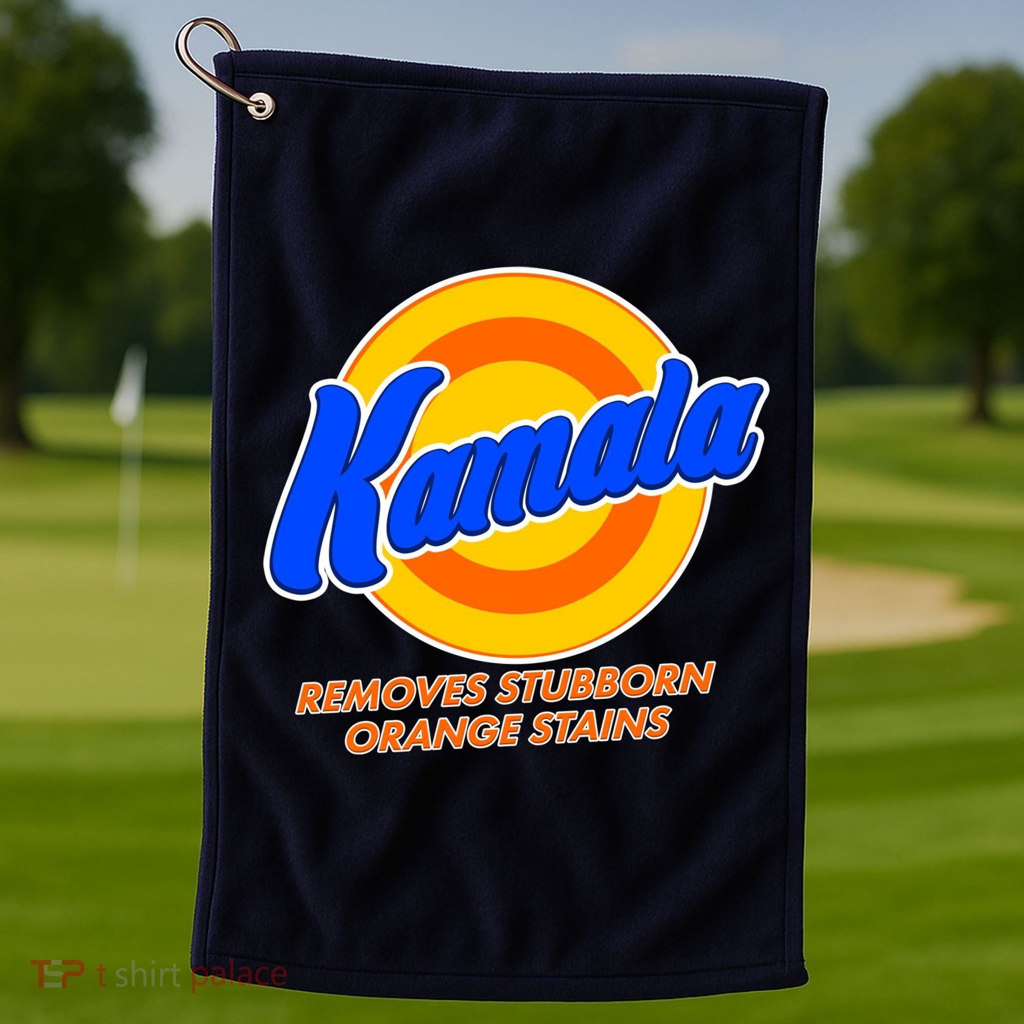 Funny Kamala Removes Stubborn Orange Stains Golf Towel
